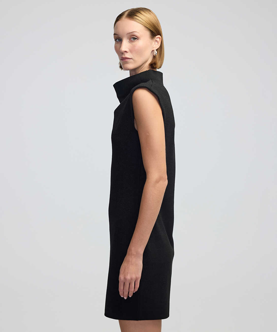 Triko mini elbise - IW6240002299001 - Siyah Elbise
