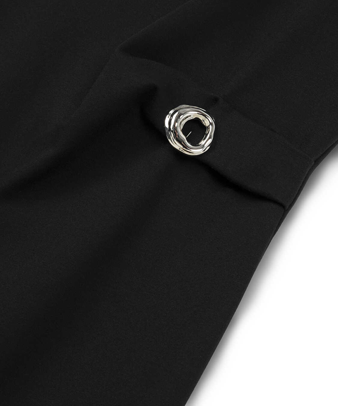 Metal aksesuarlı midi elbise - IW6240002338001 - Siyah Elbise