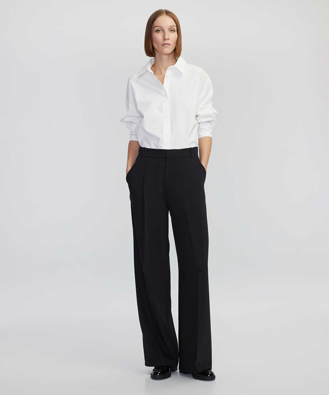Wide leg fit pantolon - IW6240003391001 - Siyah Pantolon
