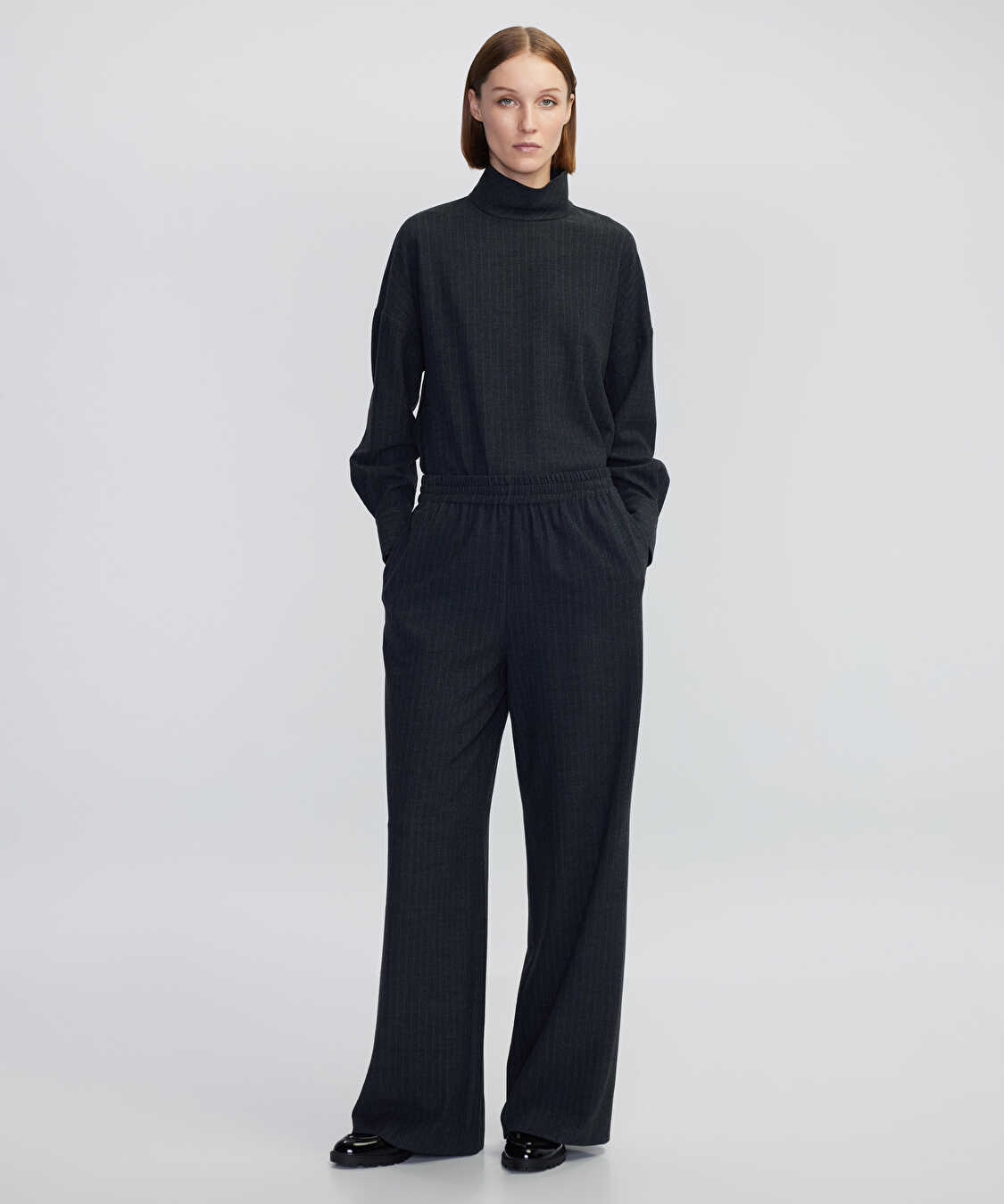 Çizgi desen pantolon - IW6240003403005 - Gri Pantolon