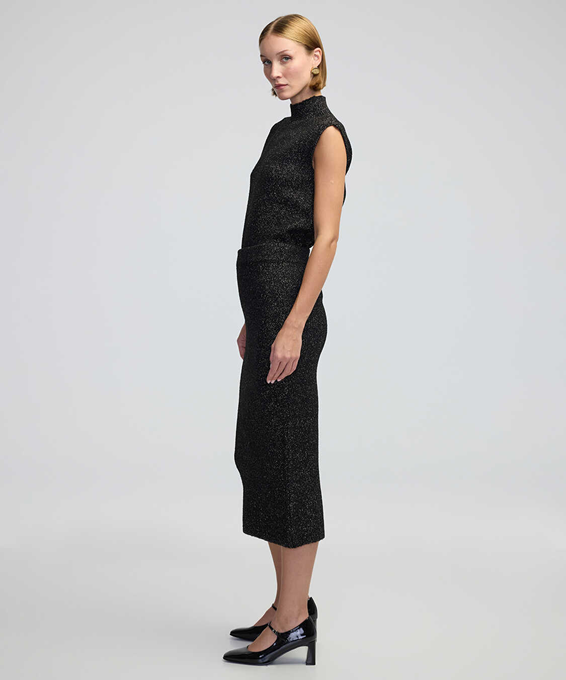 Lurex iplikli etek - IW6240004147001 - Siyah Etek