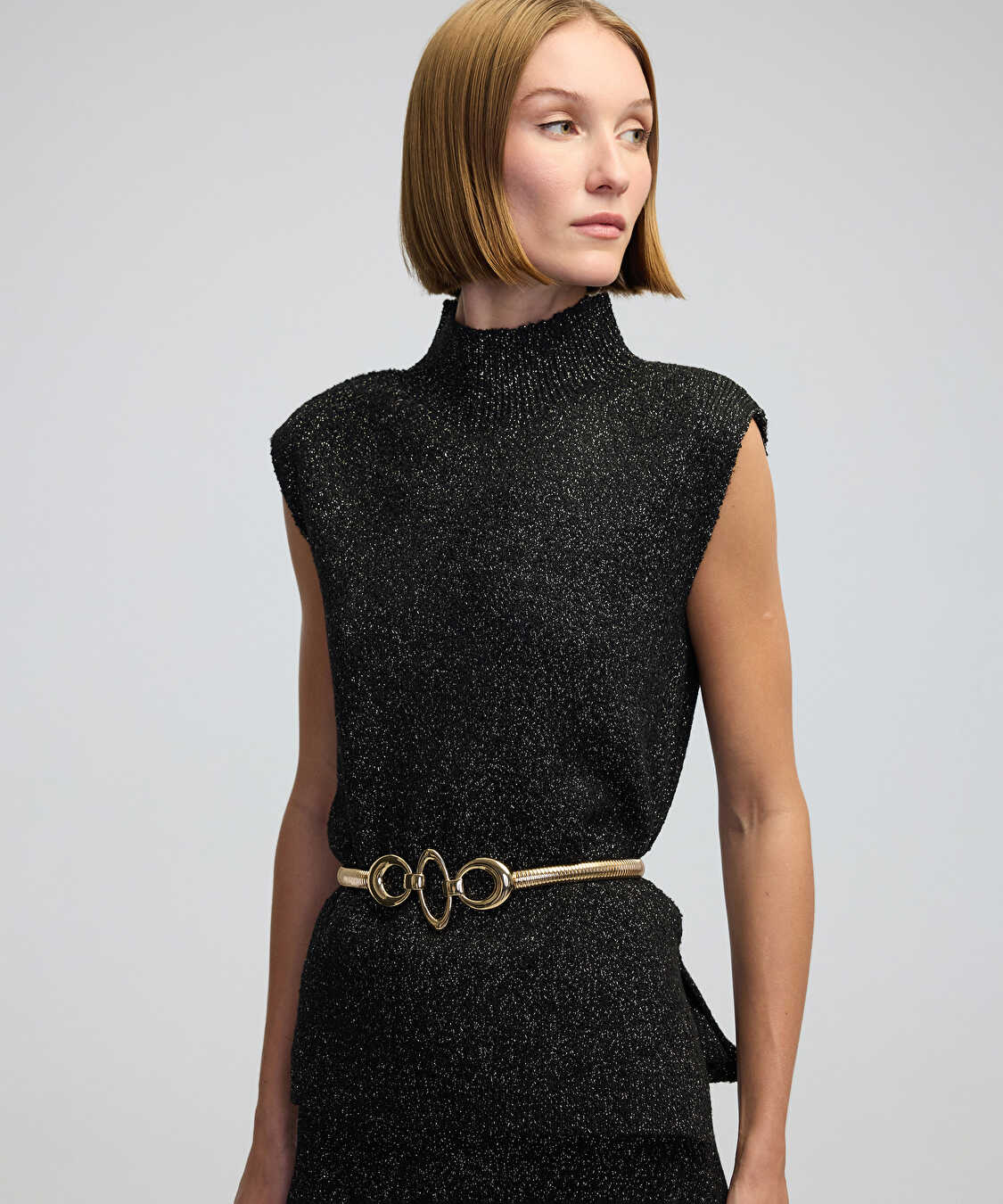 Lurex iplikli triko - IW6240050277001 - Siyah Triko