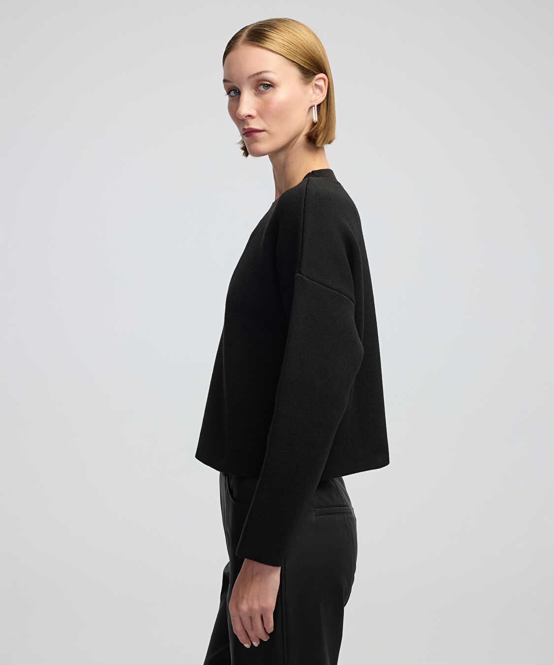Düşük omuz basic triko - IW6240050301001 - Siyah Triko