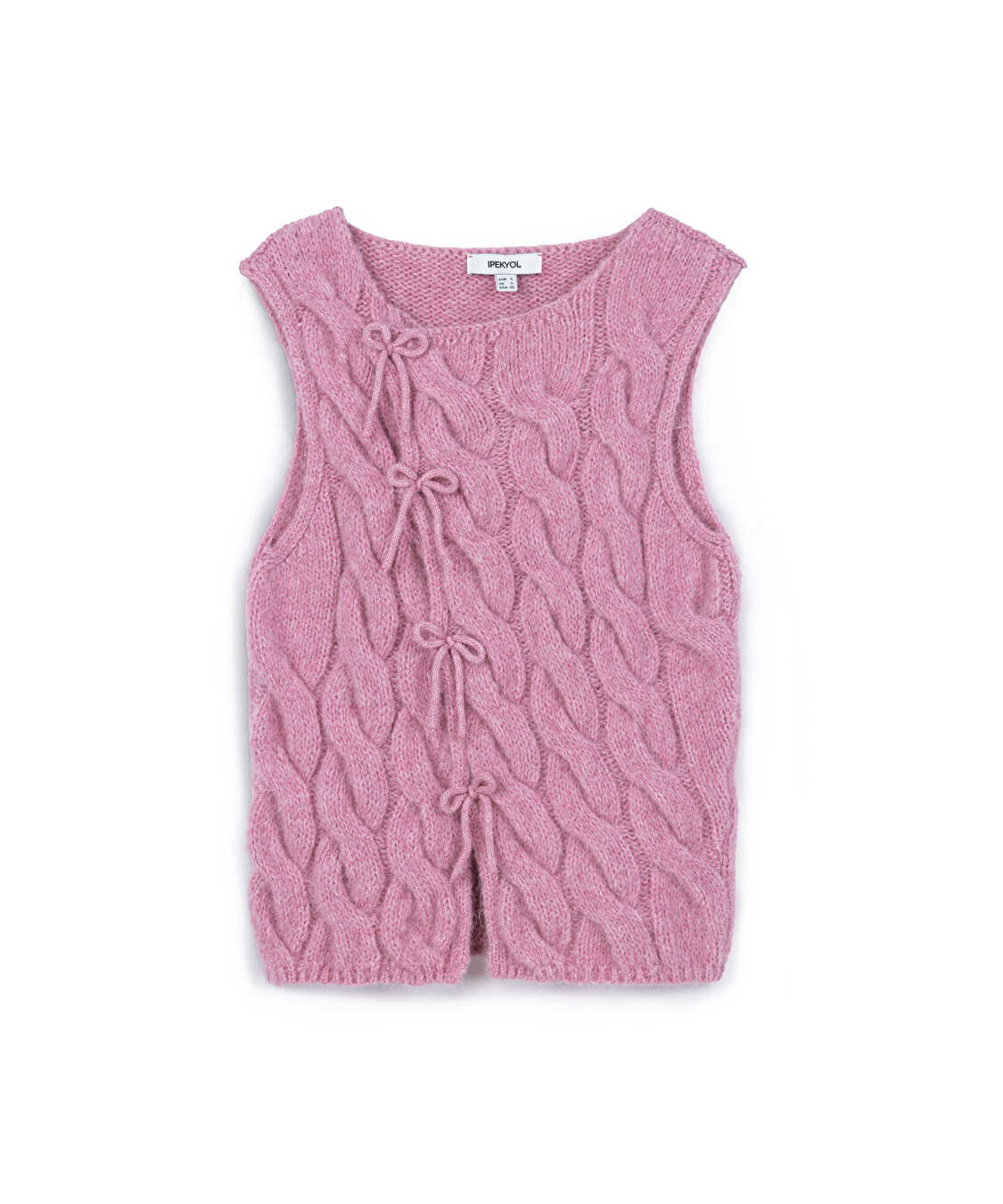Fiyonklu süveter - IW6240050365033 - Pembe Triko