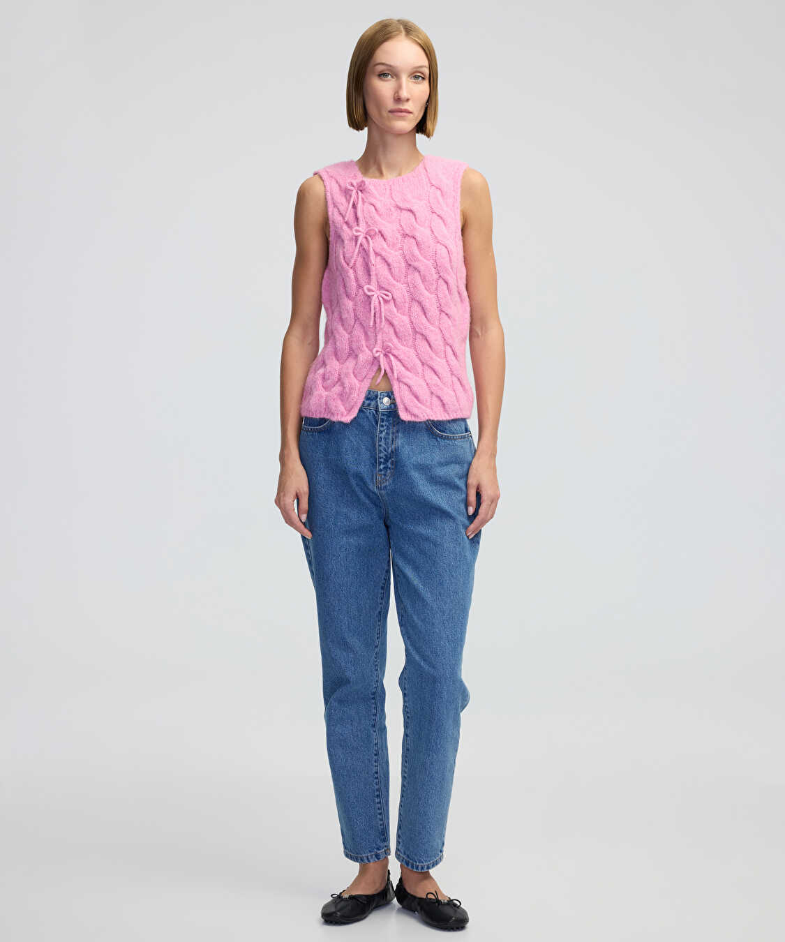 Fiyonklu süveter - IW6240050365033 - Pembe Triko