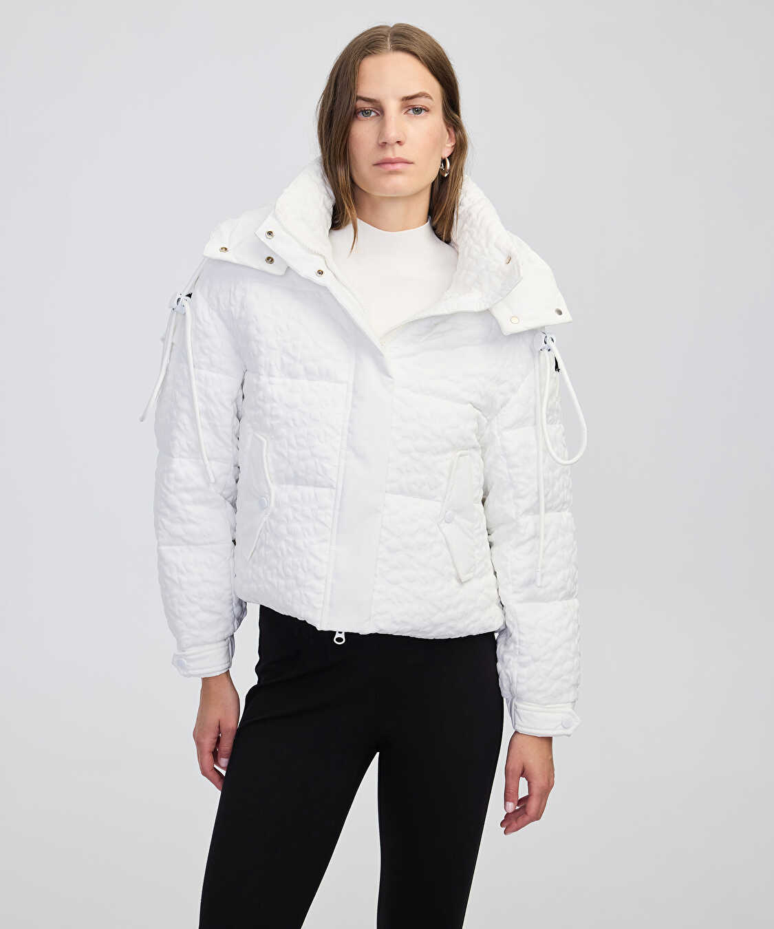 Jakarlı şişme mont - IW6240012166002 - Beyaz Mont
