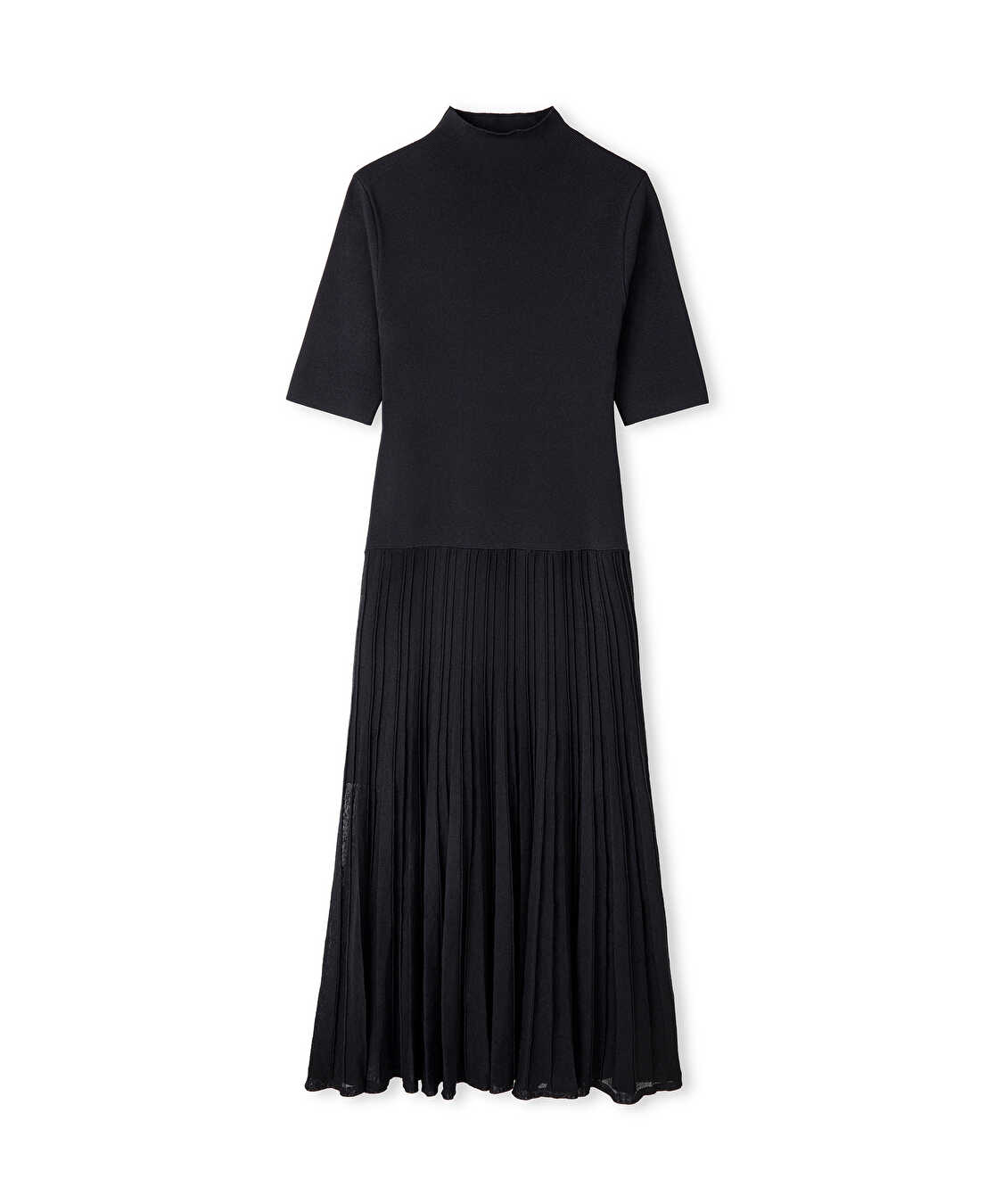 Transparan mix triko elbise - IW6250002144001 - Siyah Elbise