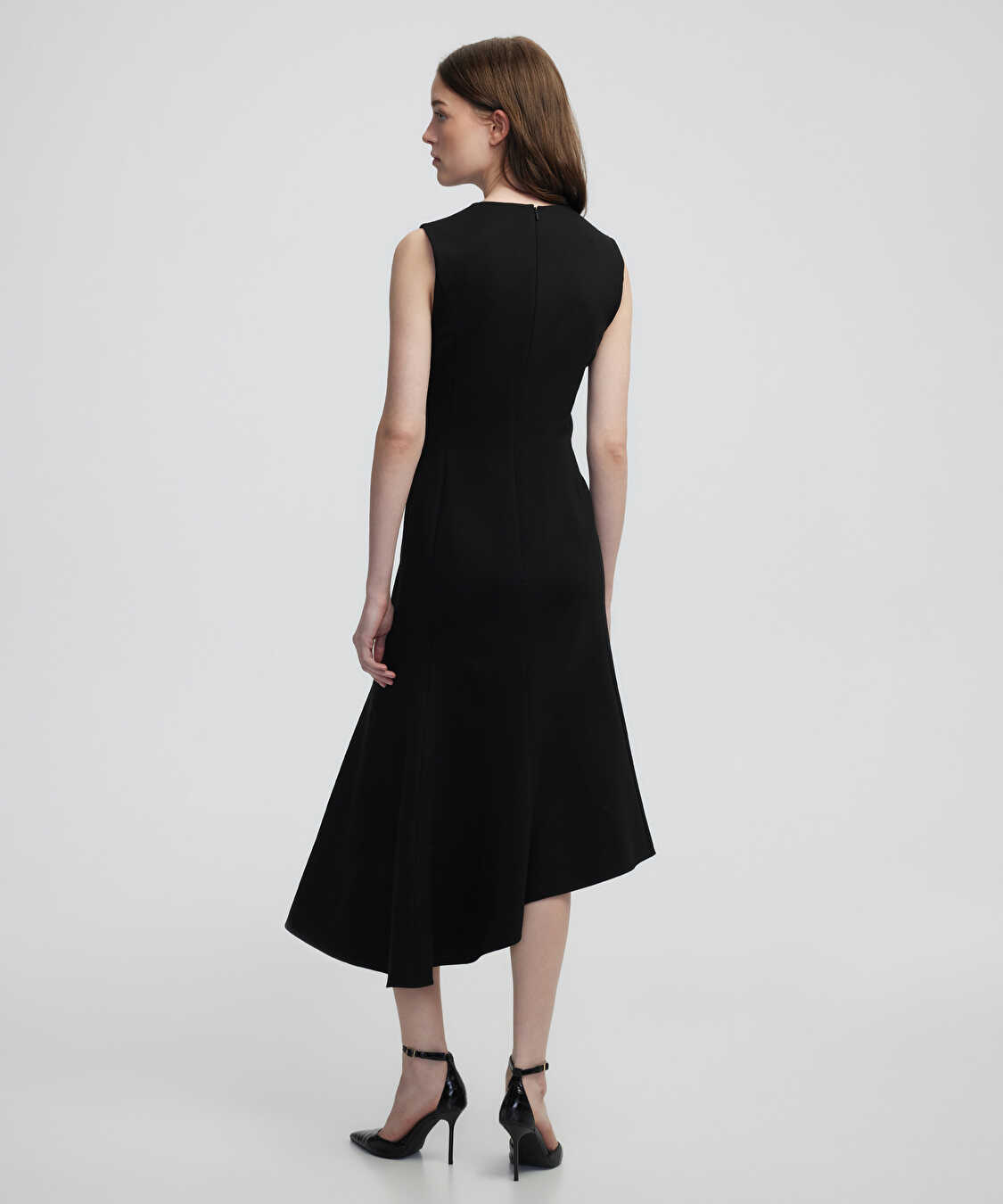 Asimetrik kesim elbise - IW6250002380001 - Siyah Elbise