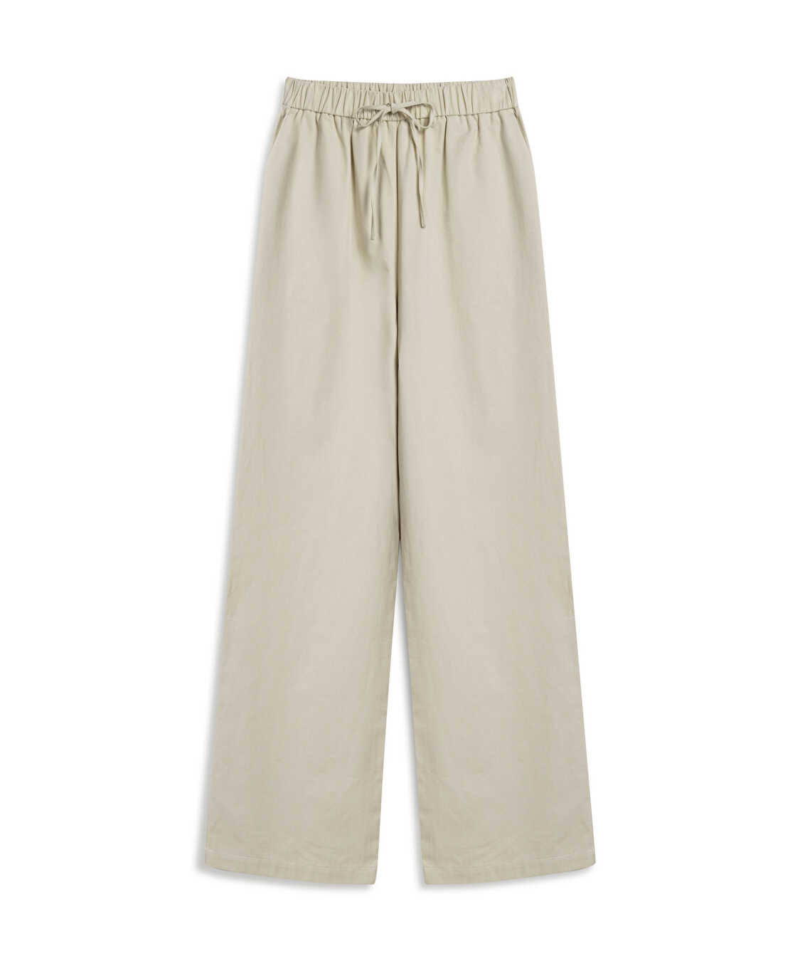 Ayarlanabilir bel wide leg fit pantolon - IW6250003055003 - Natürel Pantolon