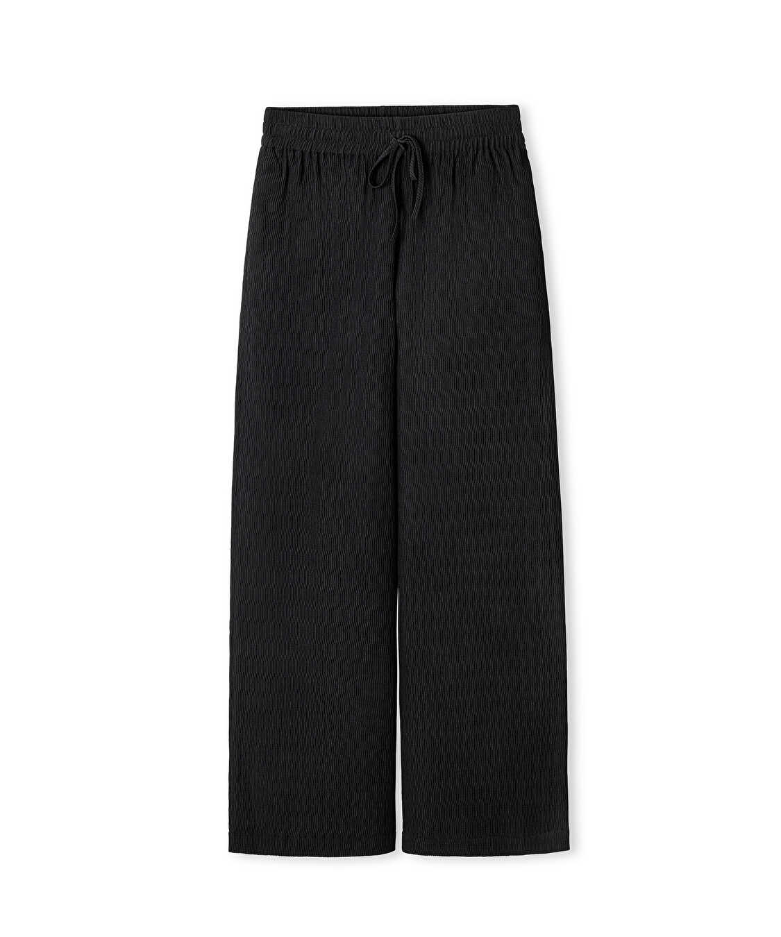 Elastik bel dokulu pantolon - IW6250003139001 - Siyah Pantolon