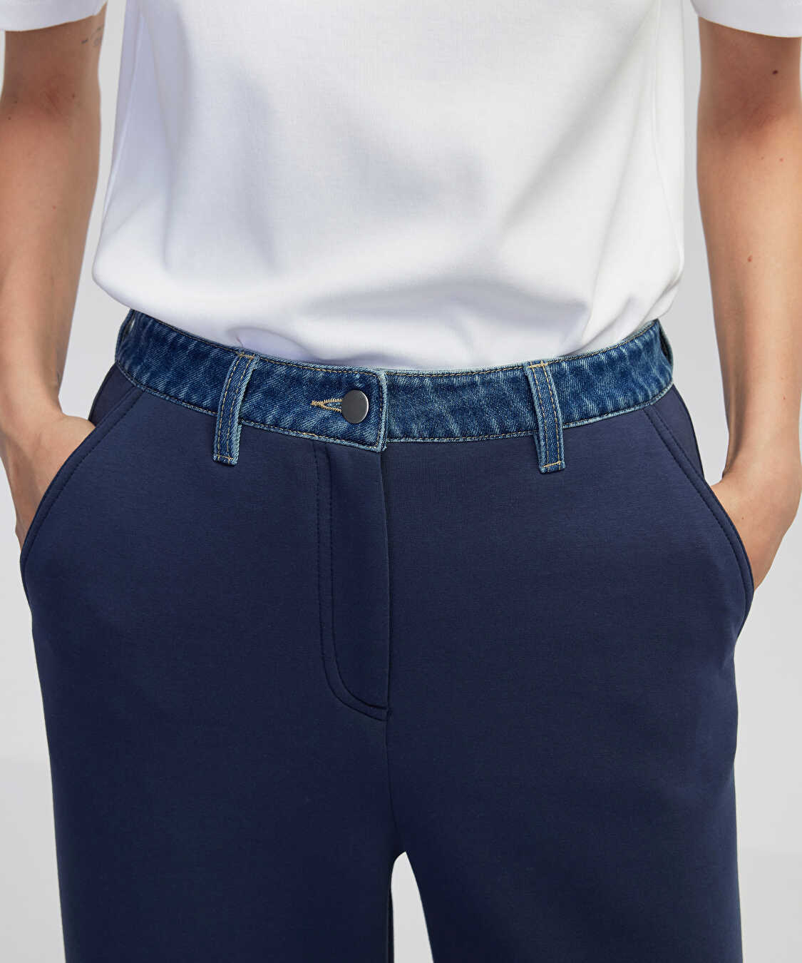 Denim mix pantolon - IW6250003145015 - Lacivert Pantolon