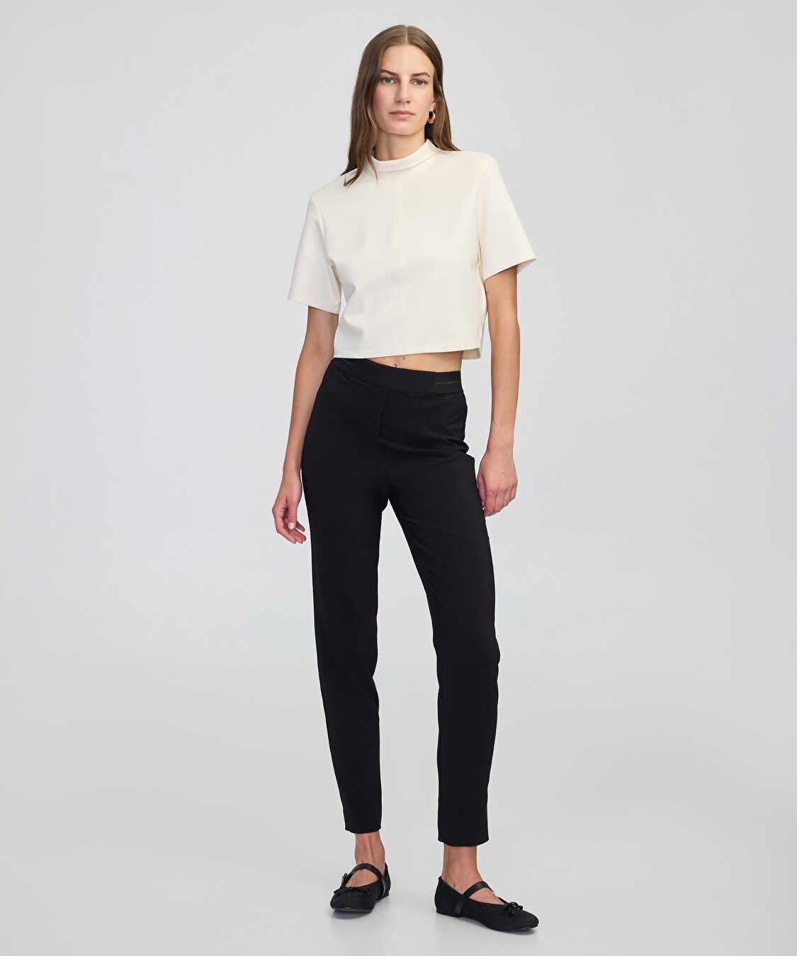 Elastik bel skinny fit pantolon - IW6250003154001 - Siyah Pantolon