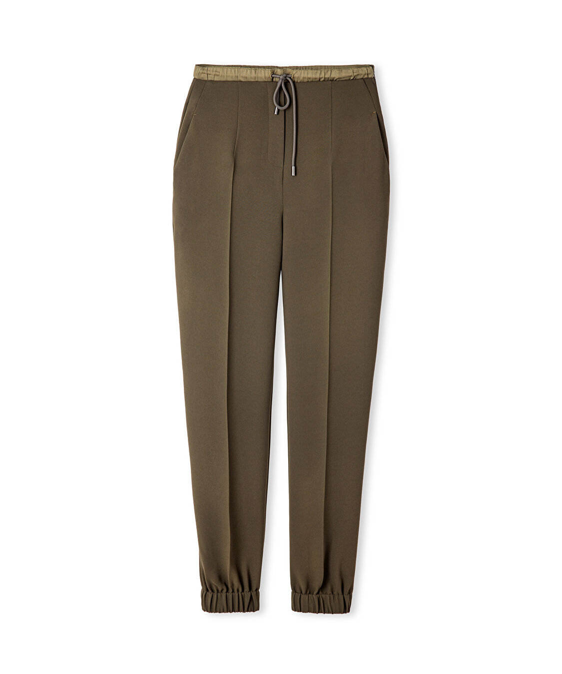 Teknik kumaş mix jogger pantolon - IW6250003162012 - Koyu Yeşil Pantolon