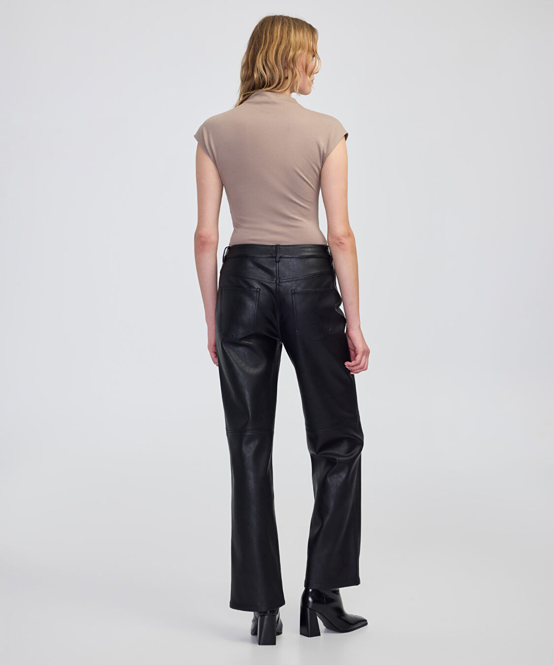 Deri görünümlü pantolon - IW6250003190001 - Siyah Pantolon