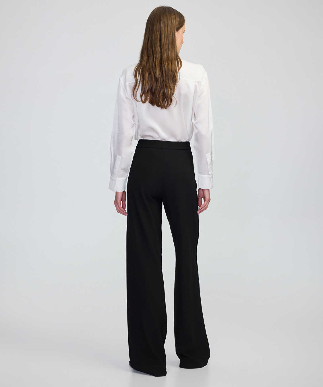 Wide leg fit aller detaylı pantolon - IW6250003198001 - Siyah Pantolon