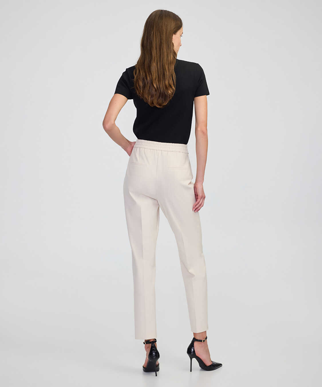 Kontrast biyeli pantolon - IW6250003216018 - Ekru Pantolon