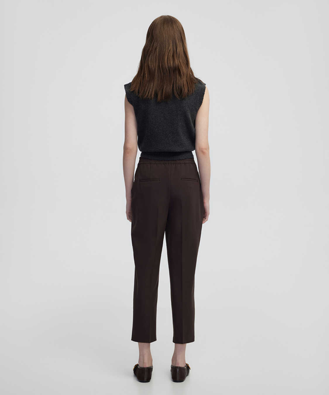 Kontrast biyeli pantolon - IW6250003216074 - Kahverengi Pantolon