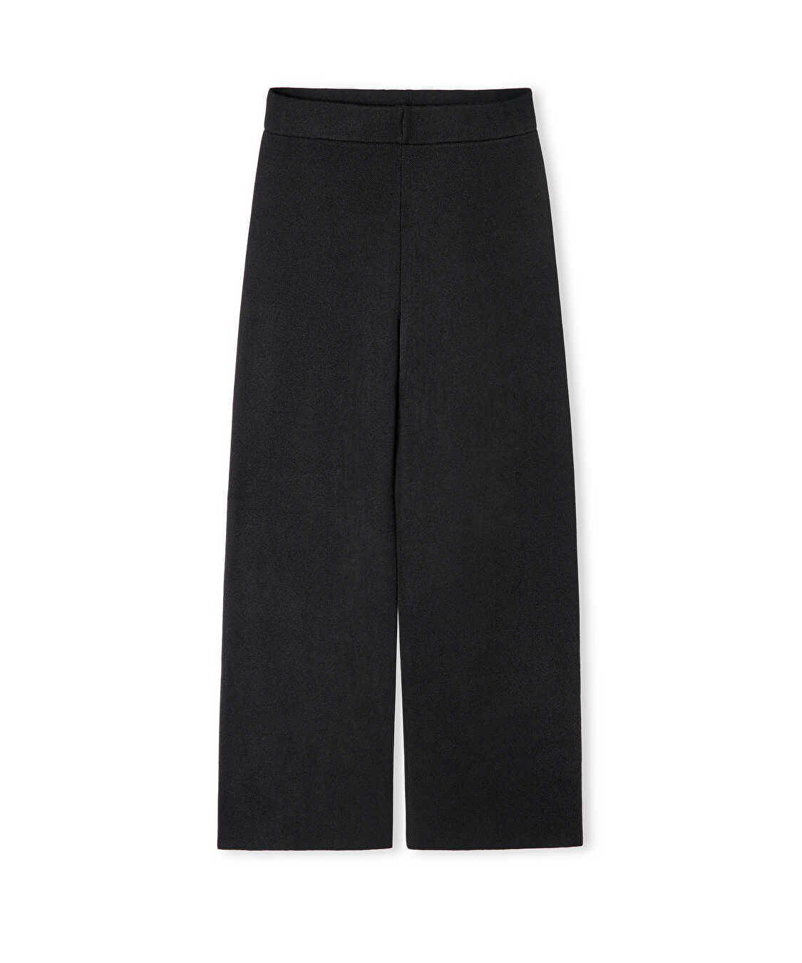 Wide leg fit triko pantolon - IW6250003219001 - Siyah Pantolon