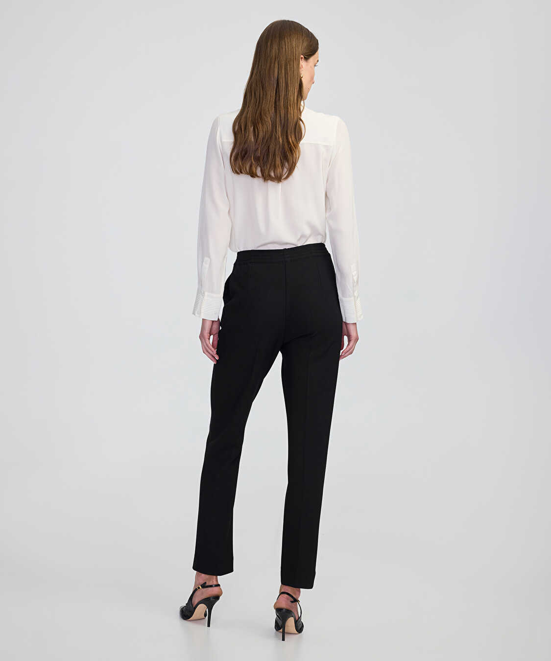 Elastik bel cigarette fit pantolon - IW6250003222001 - Siyah Pantolon