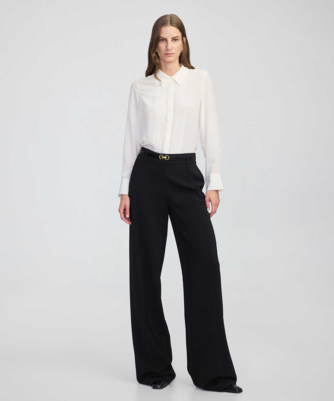 Wide leg fit cepli pantolon - IW6250003226001 - Siyah Pantolon