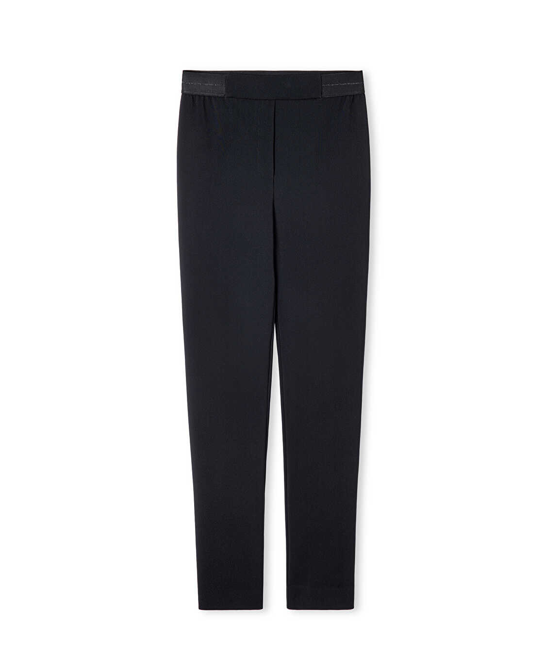 Parlak şeritli skinny fit pantolon - IW6250003227001 - Siyah Pantolon