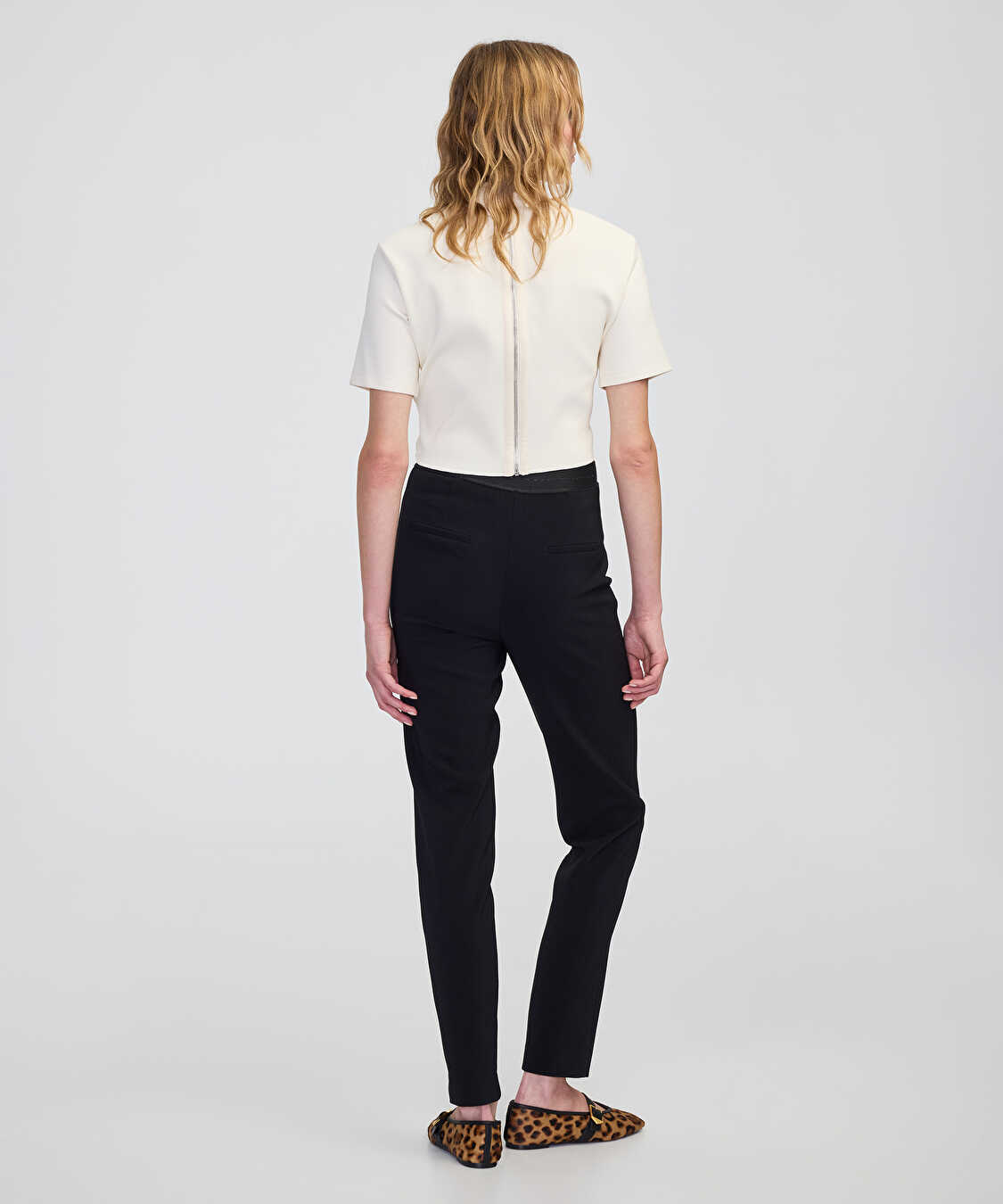 Parlak şeritli skinny fit pantolon - IW6250003227001 - Siyah Pantolon
