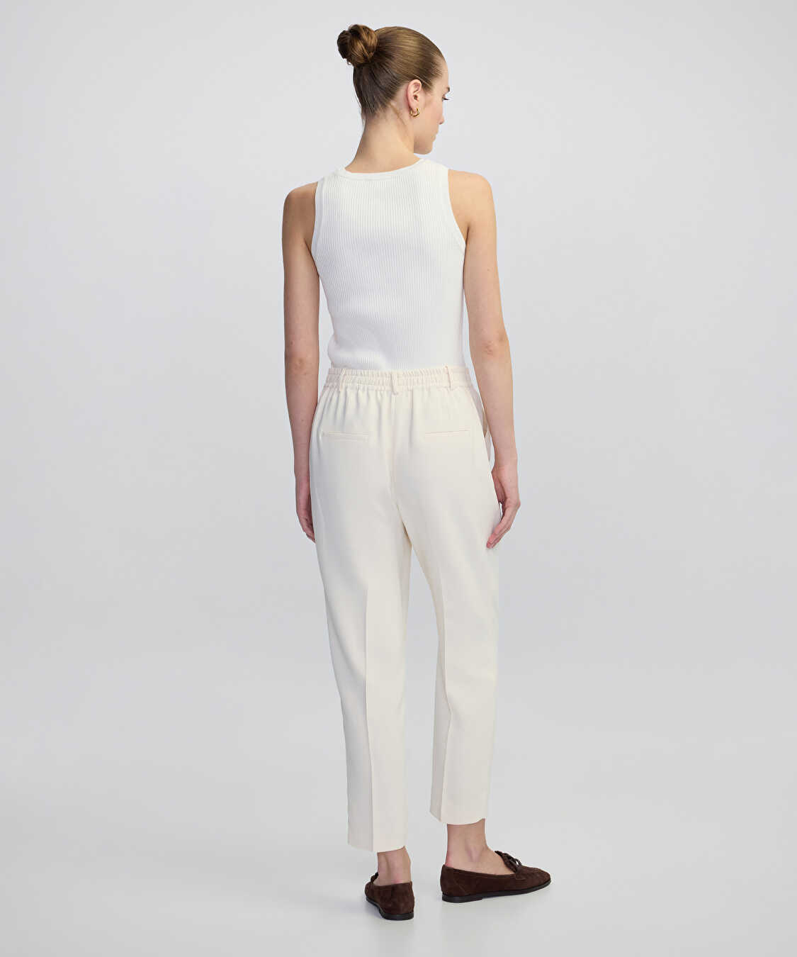 Elastik bel carrot fit pantolon - IW6250003242018 - Ekru Pantolon
