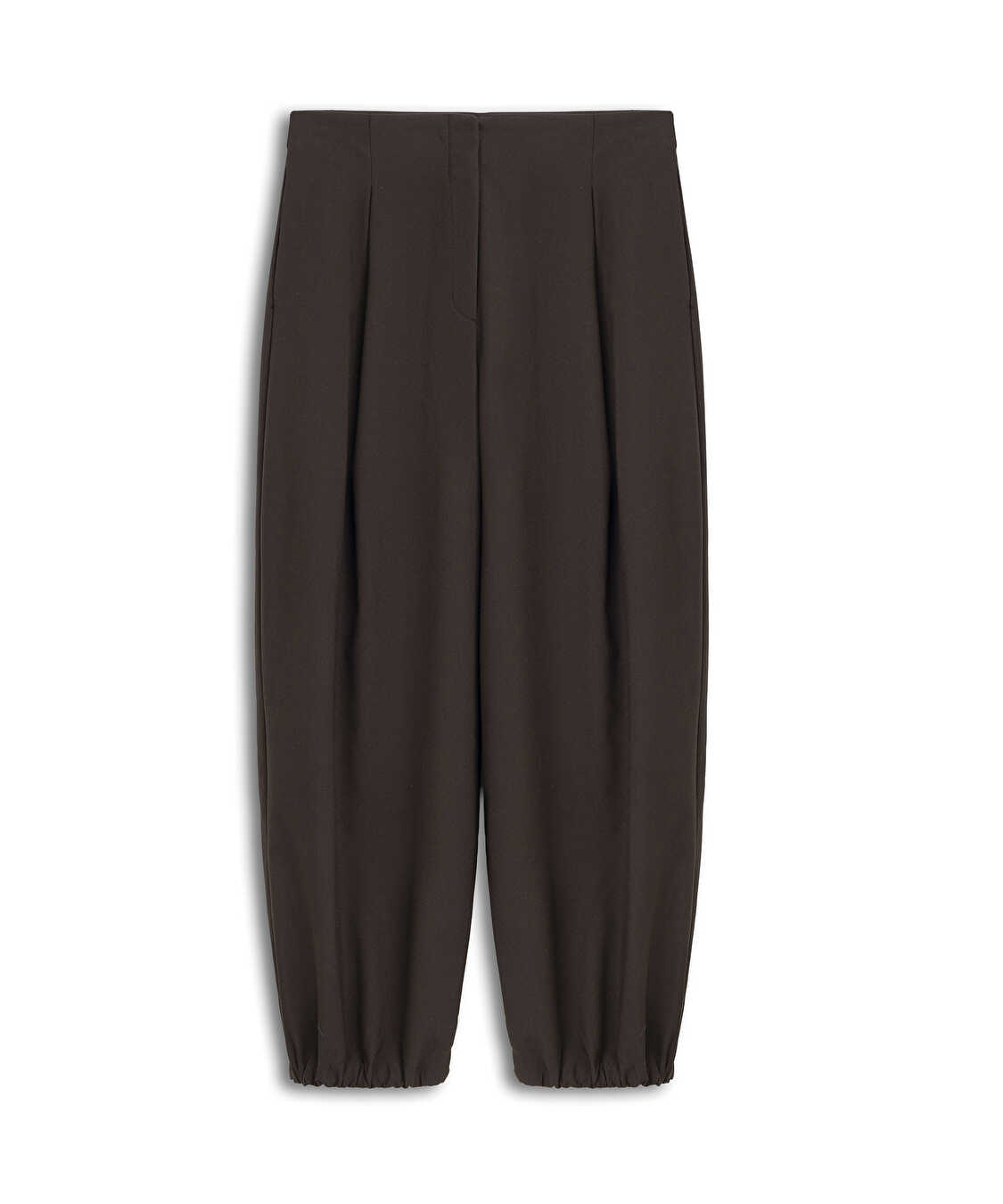 Pileli balon fit pantolon - IW6250003374074 - Kahverengi Pantolon
