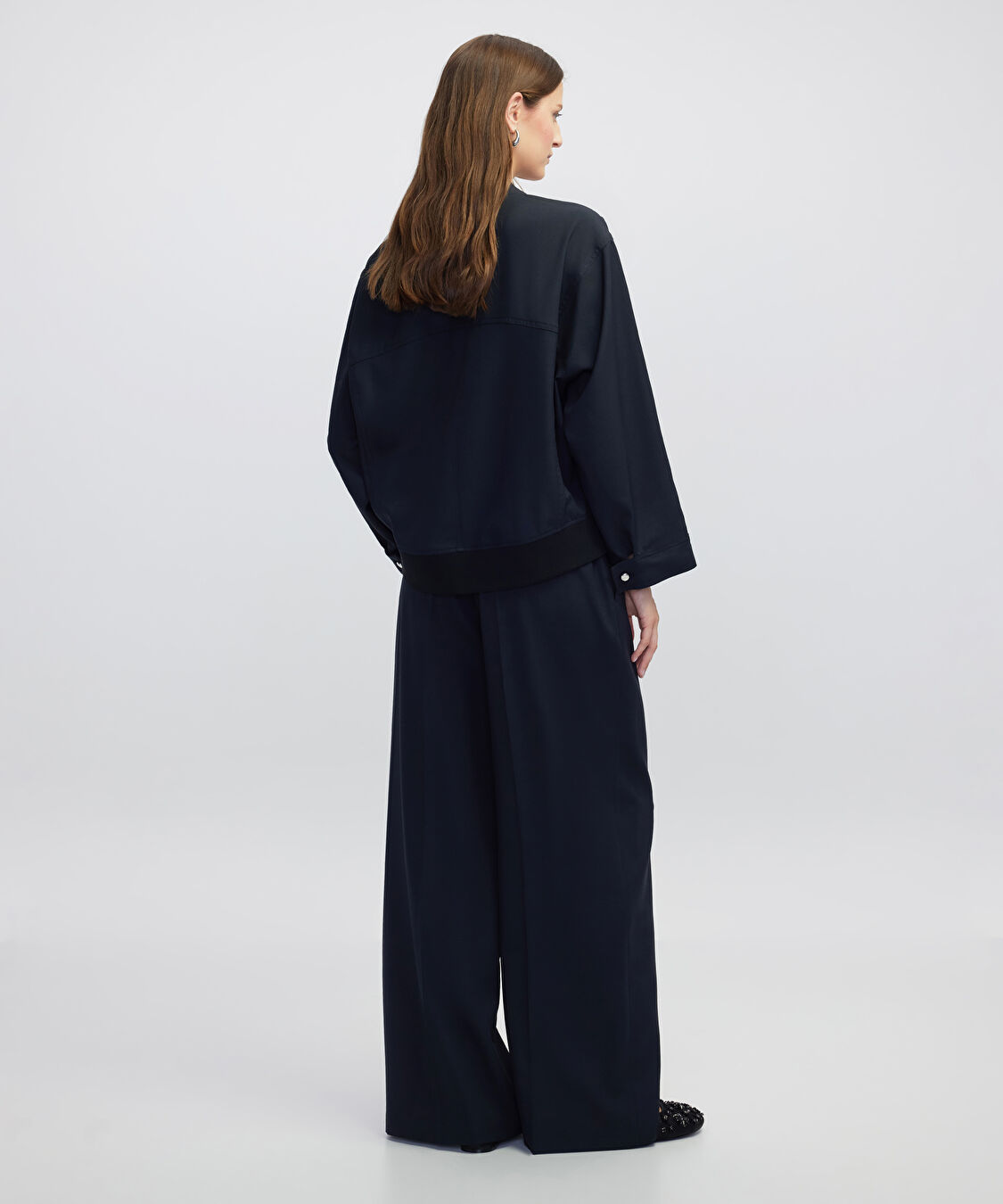 Kumaş mix bomber ceket - IW6250005060015 - Lacivert Ceket