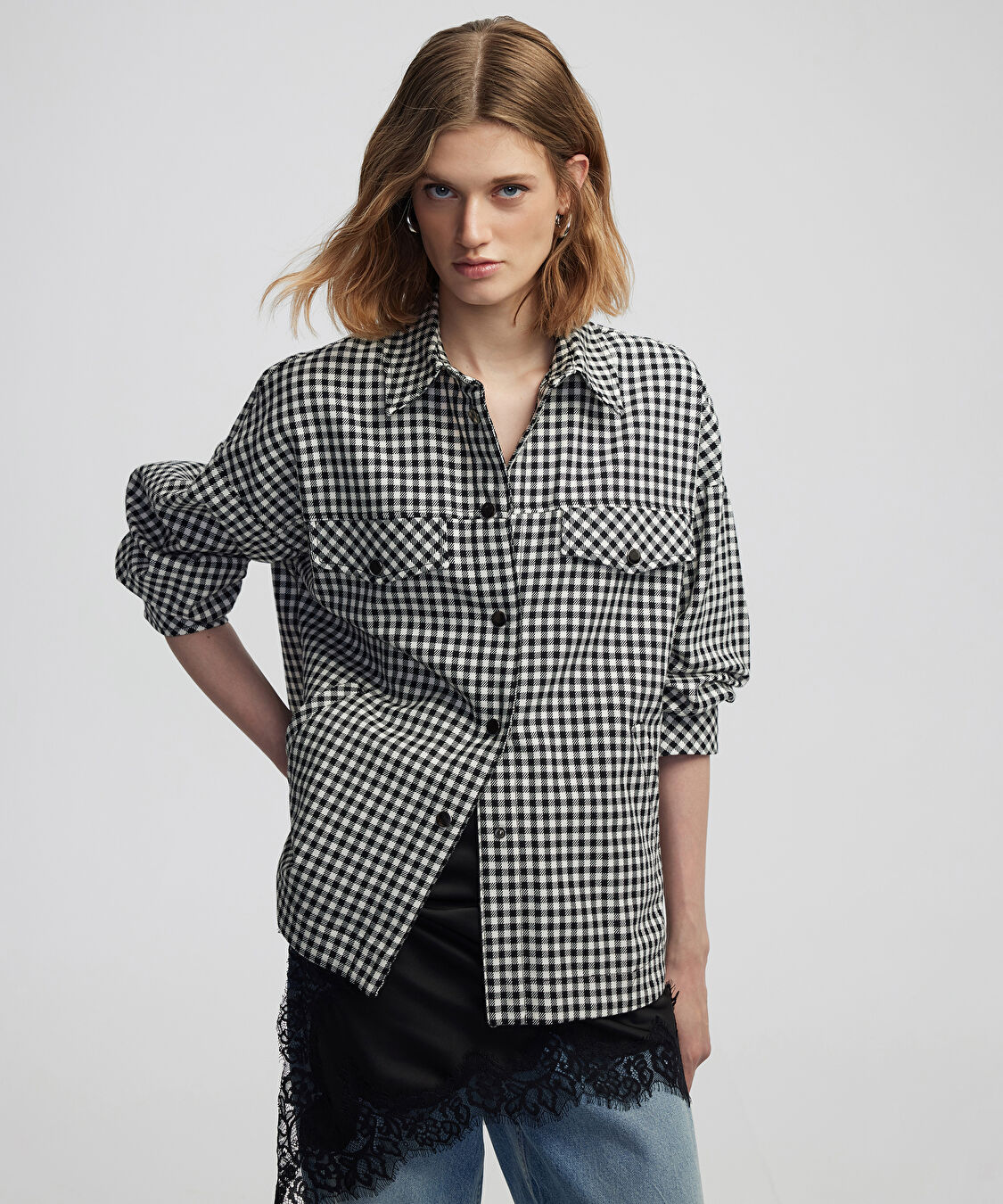 Pötikare desen ceket - IW6250005109001 - Siyah Ceket