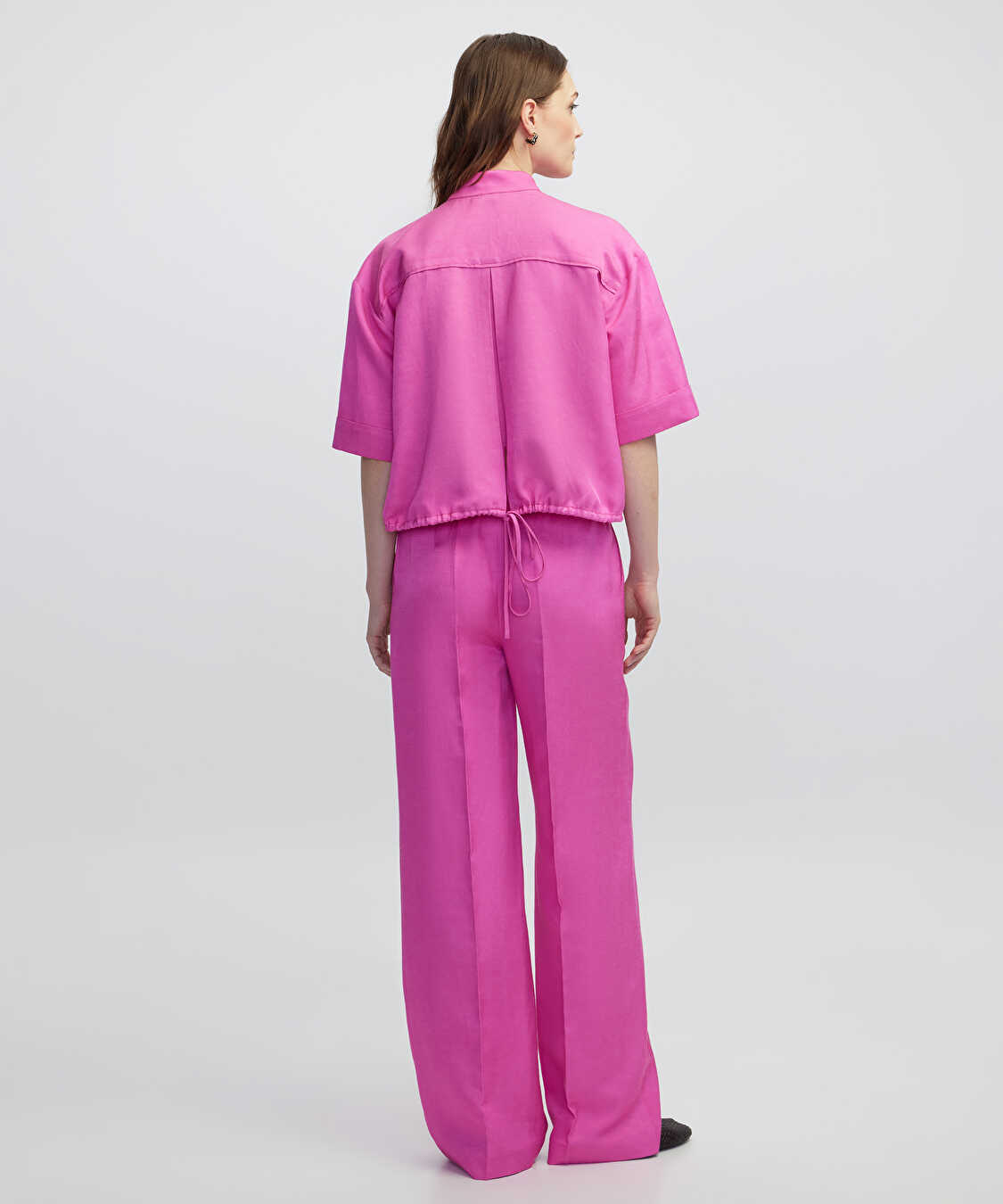 Hakim yaka cepli bluz - IW6250006046004 - Fuşya Bluz
