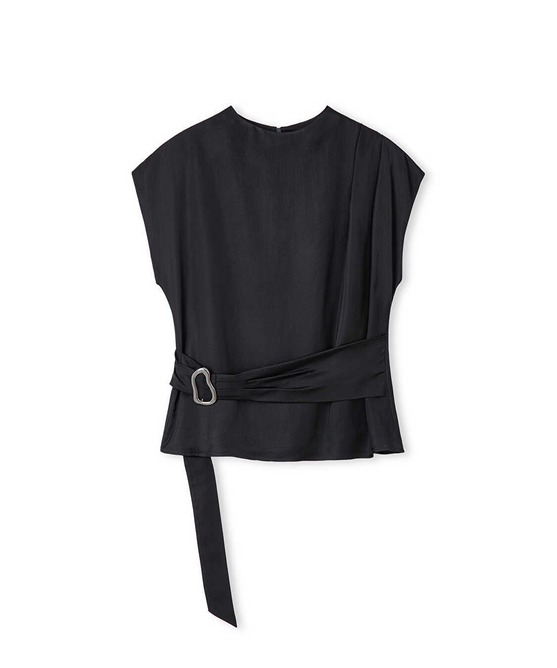 Metal tokalı kuşaklı bluz - IW6250006142001 - Siyah Bluz