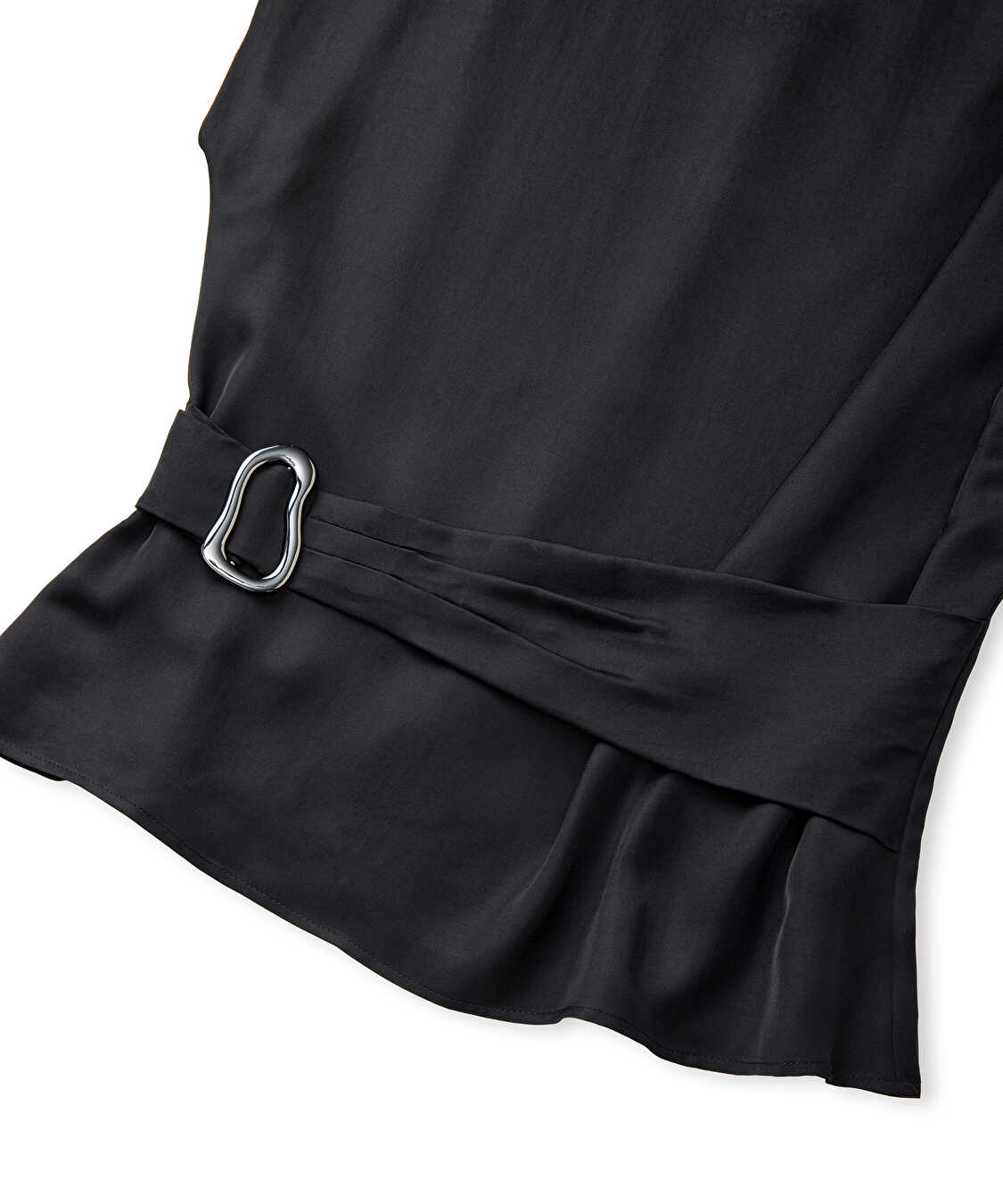 Metal tokalı kuşaklı bluz - IW6250006142001 - Siyah Bluz