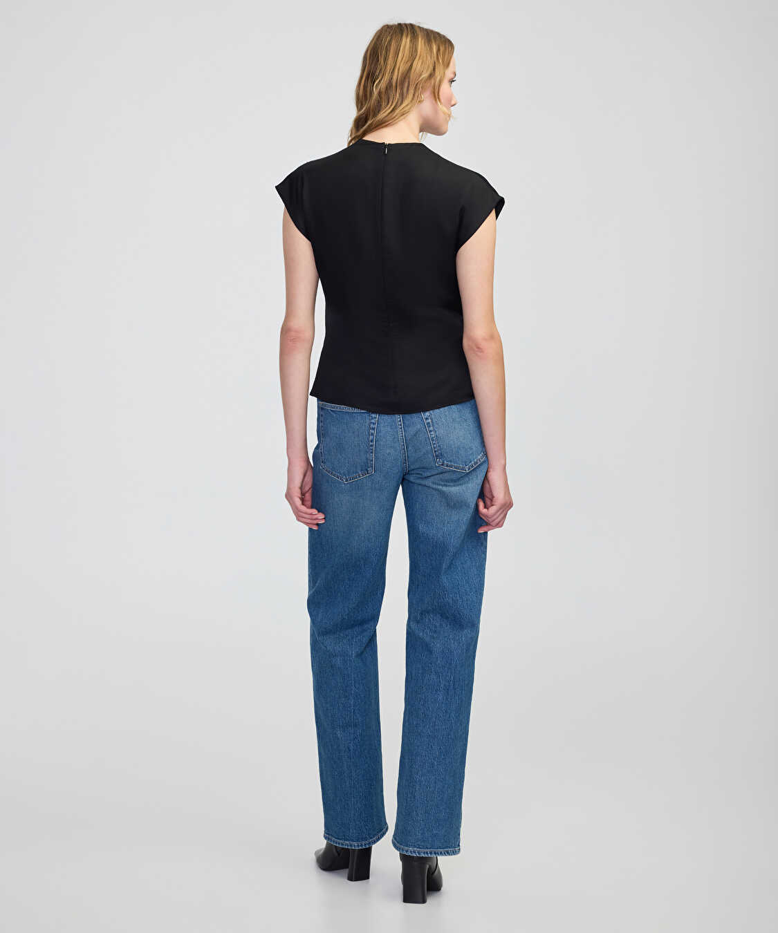 Metal tokalı kuşaklı bluz - IW6250006142001 - Siyah Bluz