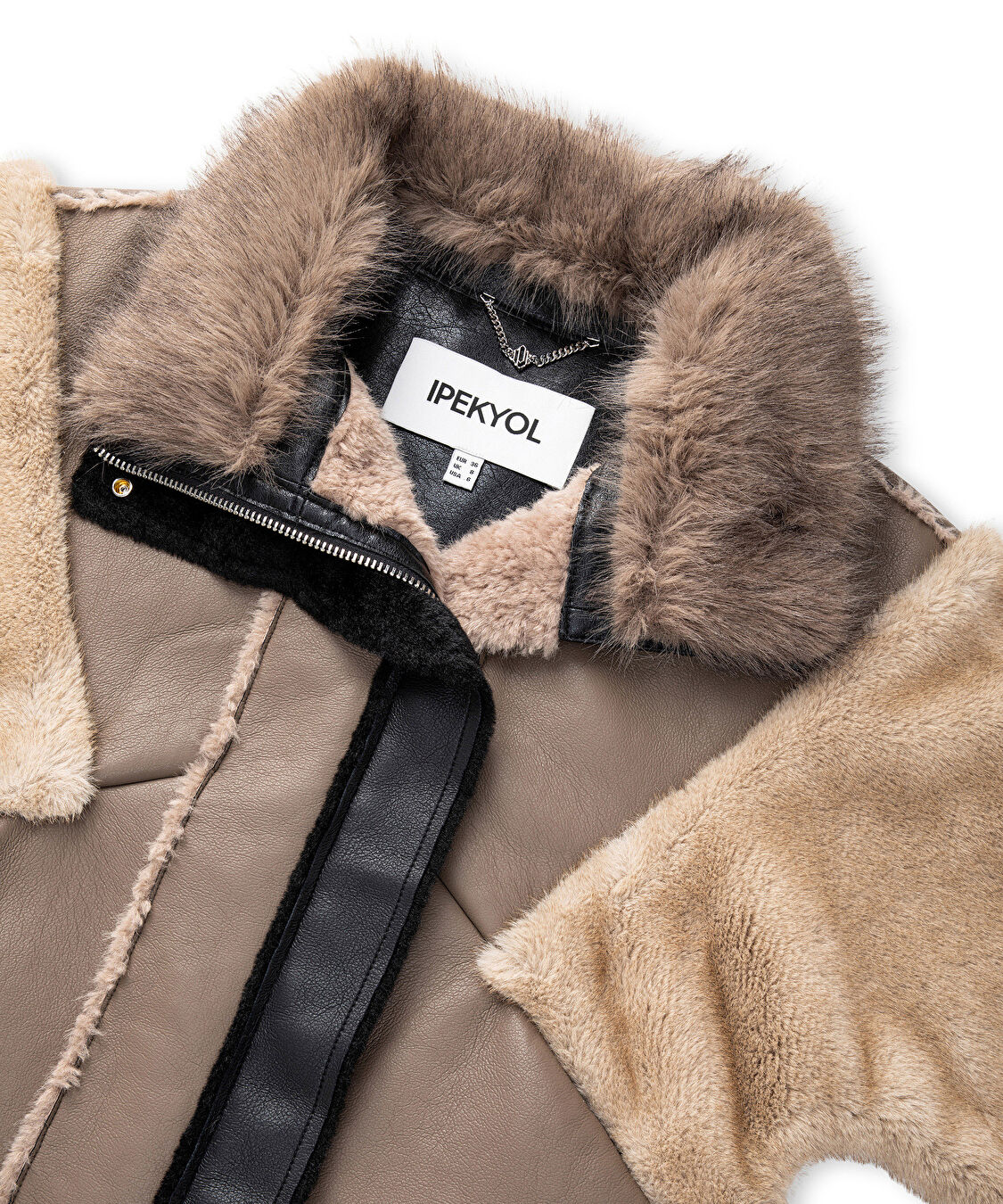 Kumaş mix colorblock mont - IW6250012090014 - Vizon Mont
