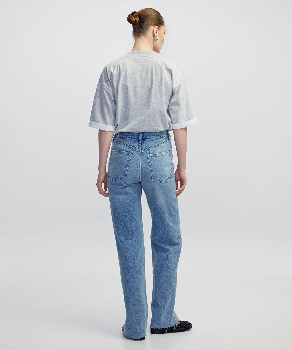 Wide leg fit jean pantolon - IW6250018015CC2 - Açık İndigo Jean Pantolon
