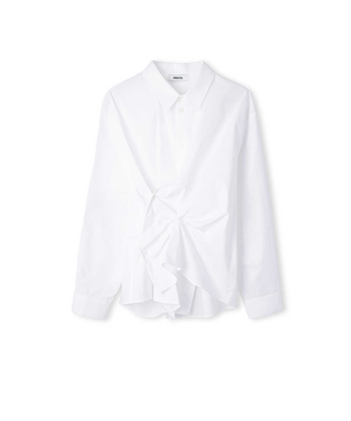 Asimetrik poplin gömlek - IW6250025124002 - Beyaz Gömlek