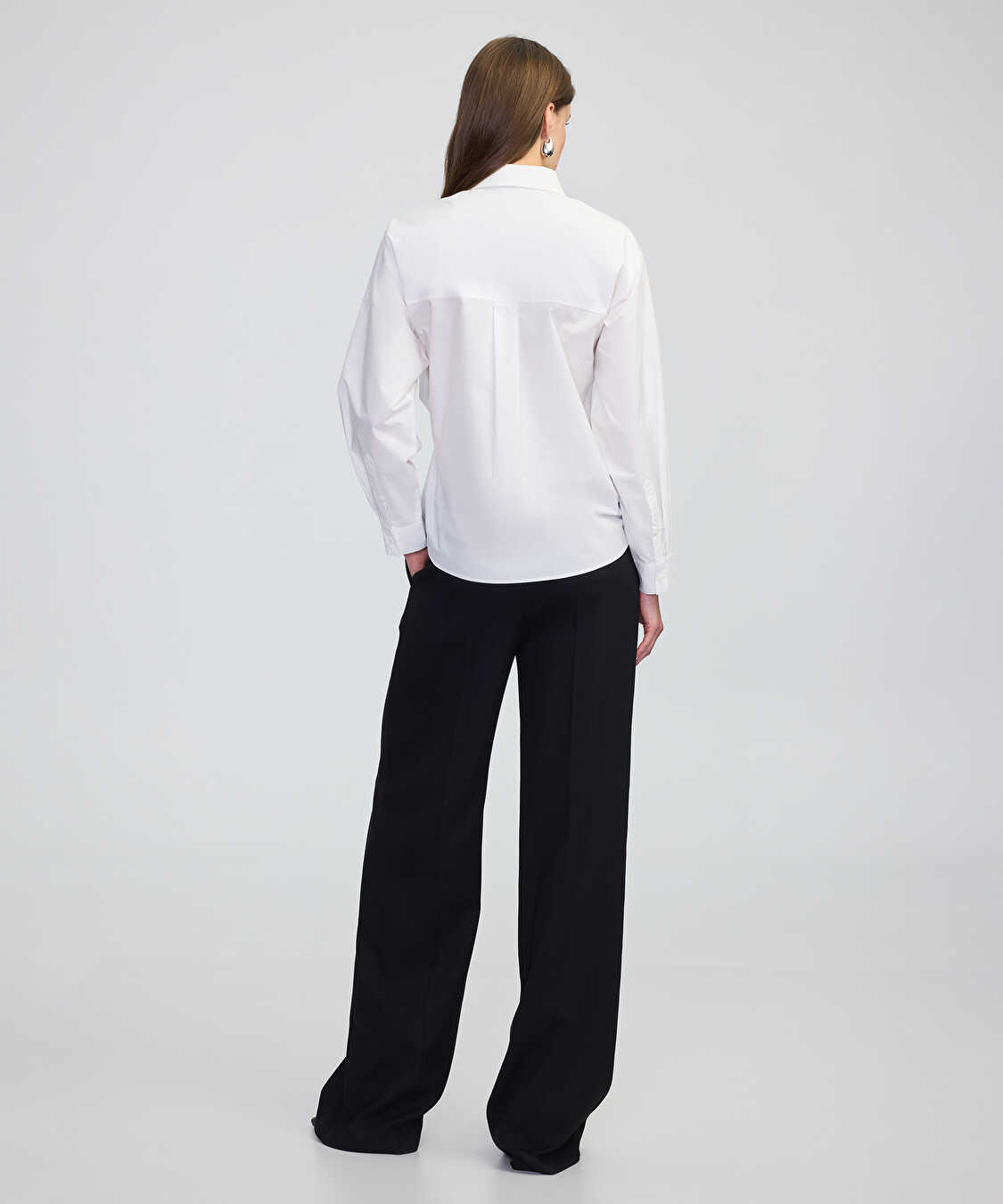 Asimetrik poplin gömlek - IW6250025124002 - Beyaz Gömlek