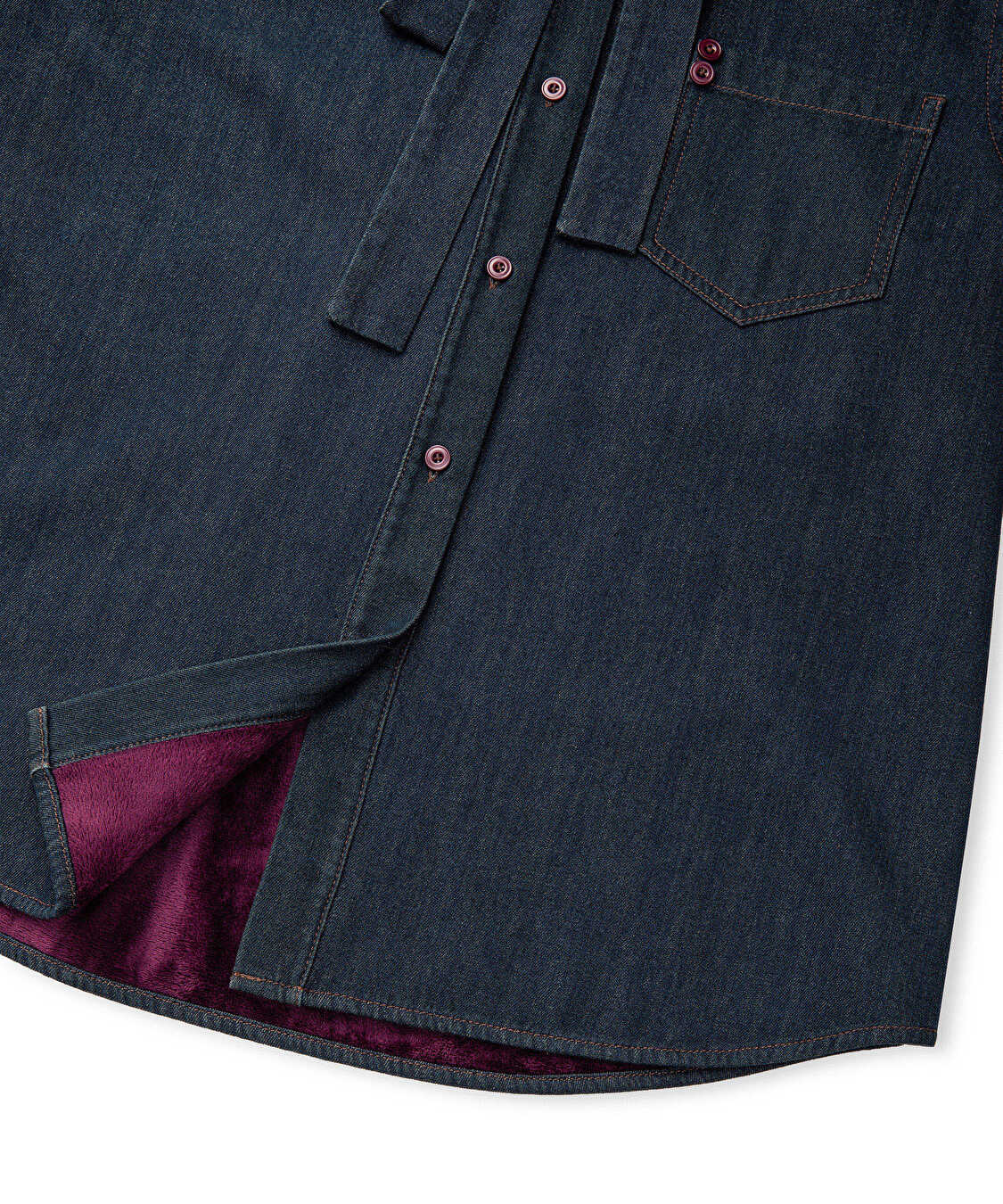 Boyundan bağlamalı denim gömlek - IW6250025149629 - İndigo Gömlek