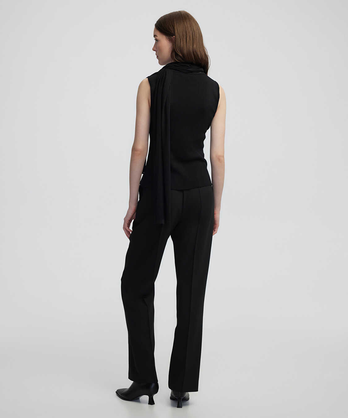 Fular efektli triko - IW6250050594001 - Siyah Triko