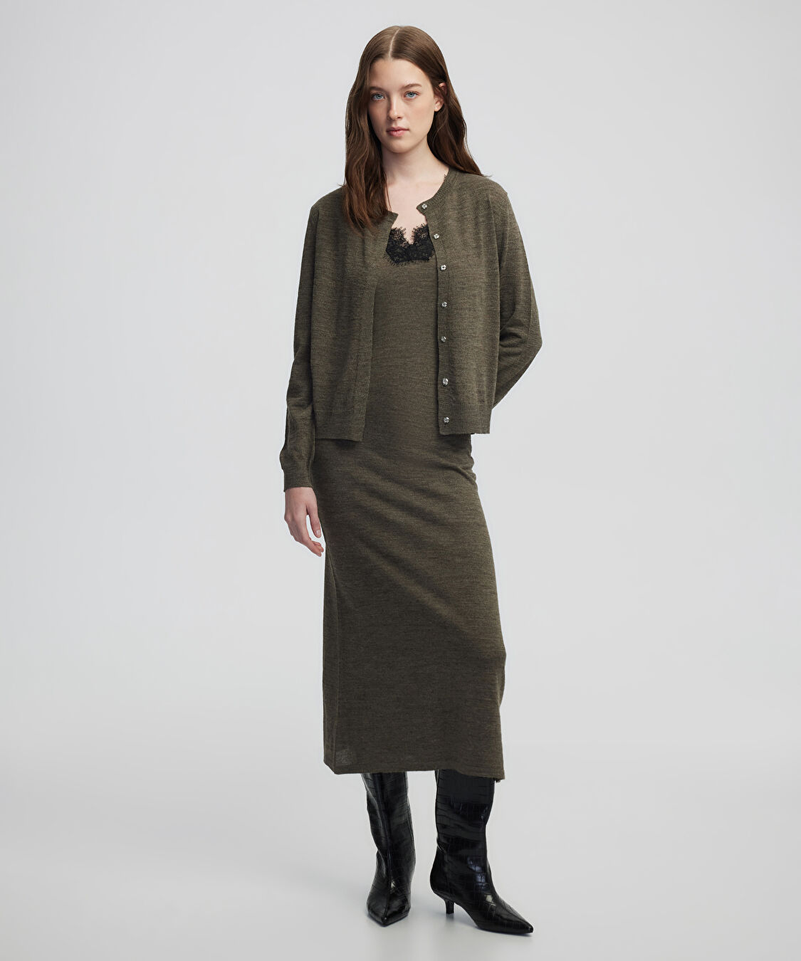 Basic triko hırka - IW6250050600014 - Vizon Triko