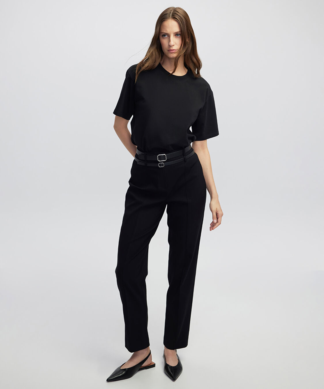 Bisiklet yaka basic tişört - IW6250070080001 - Siyah Tişört