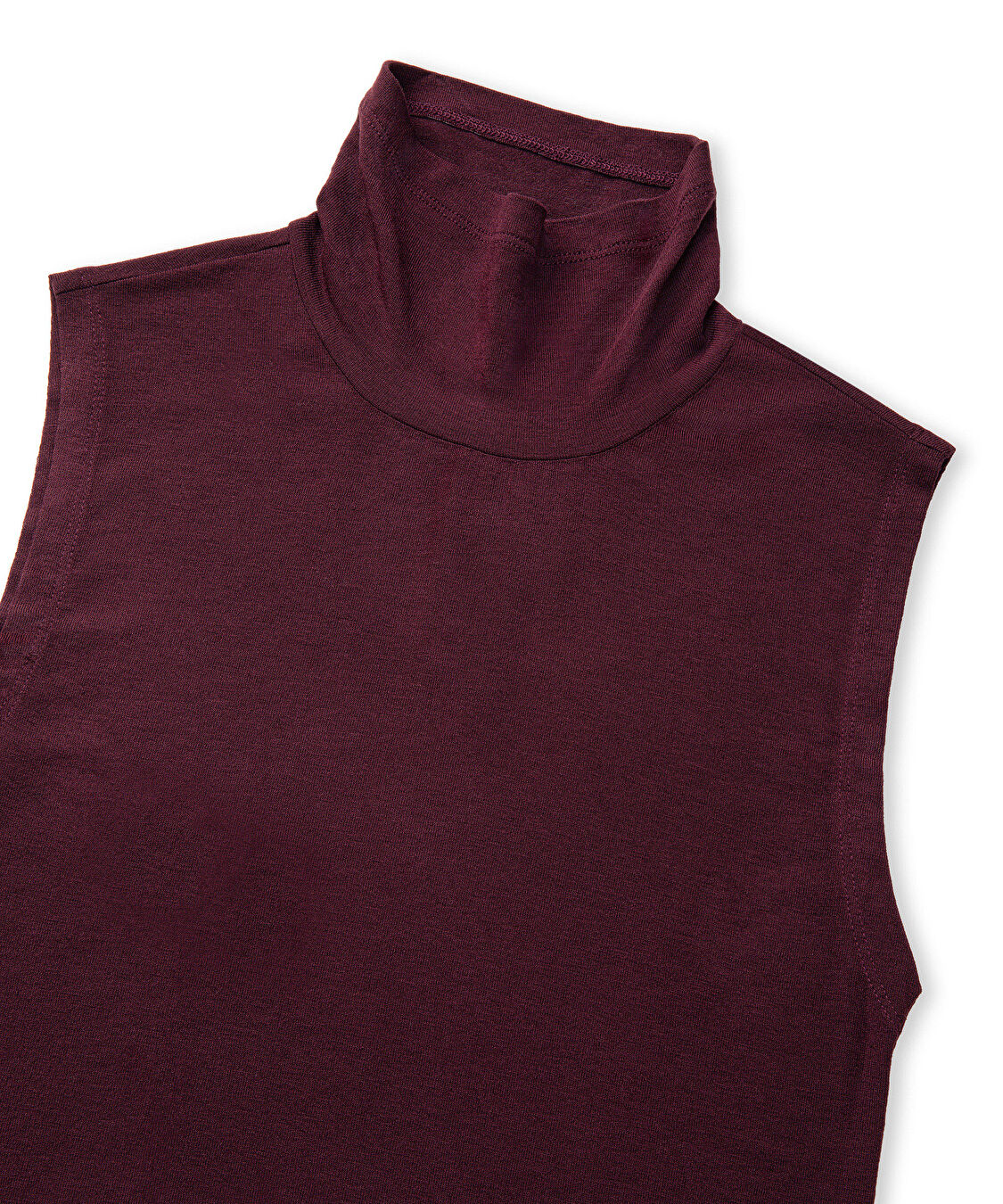 Yüksek yaka basic tişört - IW6250070128035 - Bordo Tişört