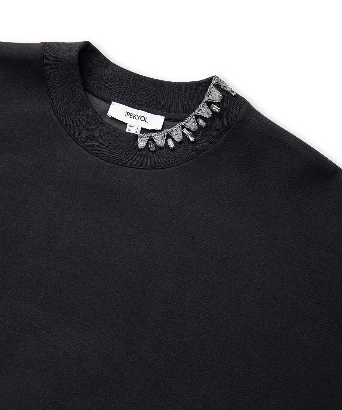 İşlemeli sweatshirt - IW6250091054001 - Siyah Sweatshirt