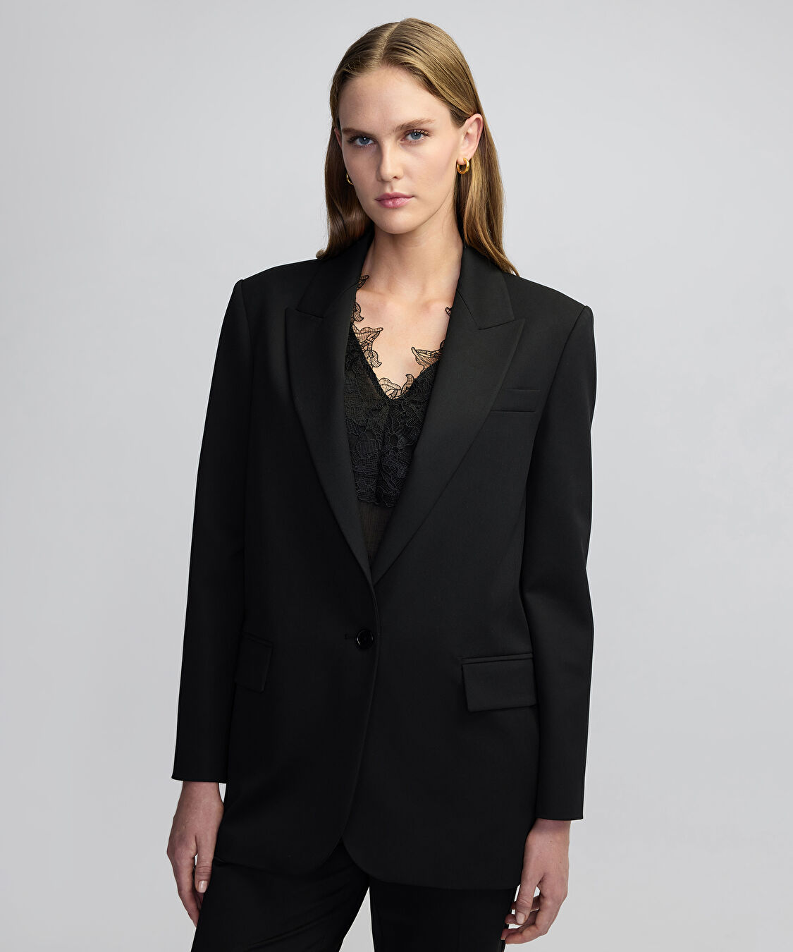Vatkalı mono kapama blazer - IW6250106001001 - Siyah Blazer