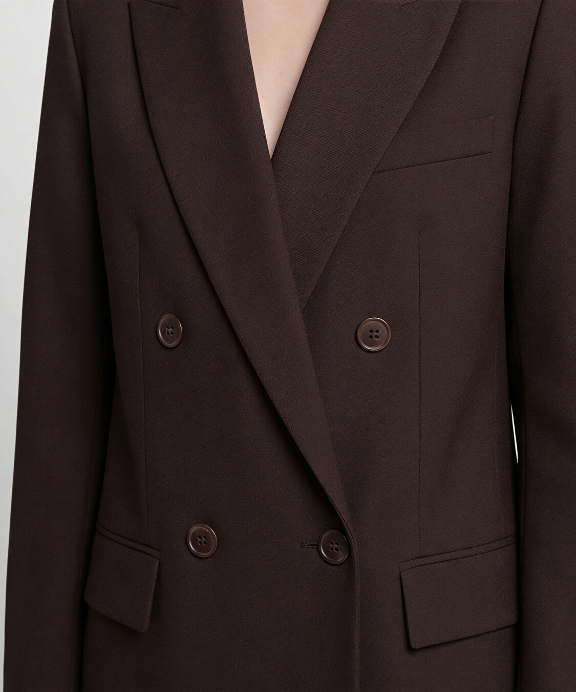 Vatkalı kruvaze blazer - IW6250106022074 - Kahverengi Blazer