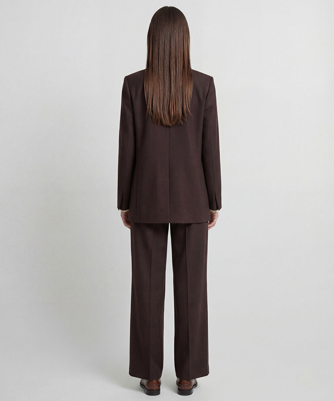 Vatkalı kruvaze blazer - IW6250106022074 - Kahverengi Blazer