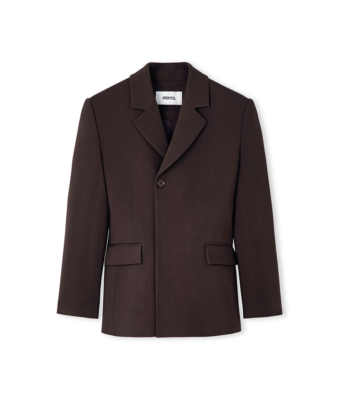 Vatkalı kruvaze blazer - IW6250106056074 - Kahverengi Blazer