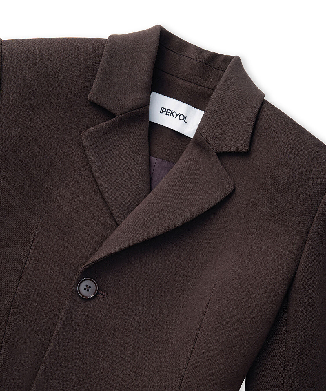 Vatkalı kruvaze blazer - IW6250106056074 - Kahverengi Blazer