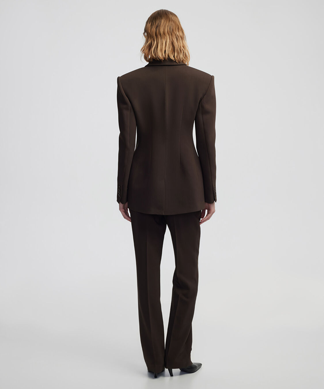 Vatkalı kruvaze blazer - IW6250106056074 - Kahverengi Blazer